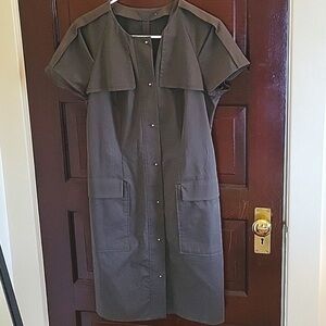 Hugo Boss Green and Gray Midi Dress